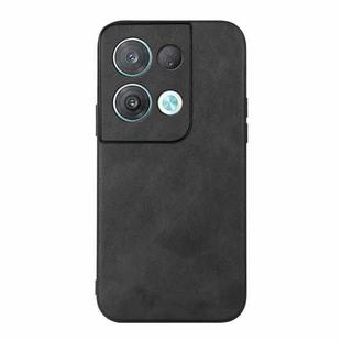 For OPPO Reno8 Cowhide Texture PU Phone Case(Black)