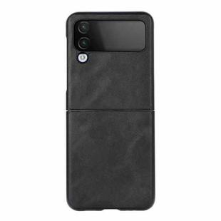 For Samsung Galaxy Z Flip4 Cowhide Texture PU Phone Case(Black)