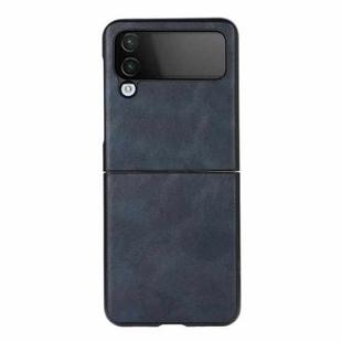 For Samsung Galaxy Z Flip4 Cowhide Texture PU Phone Case(Blue)