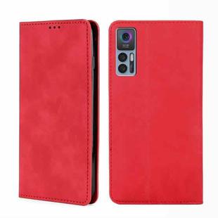 For TCL 30 5G / 30+ 5G Skin Feel Magnetic Horizontal Flip Leather Phone Case(Red)