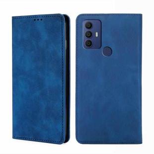 For TCL 30 SE / 306 / 305 / Aqous V6 / V6 Plus Skin Feel Magnetic Horizontal Flip Leather Phone Case(Blue)