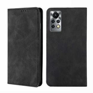 For Infinix Hot 11S-X6812 Skin Feel Magnetic Horizontal Flip Leather Phone Case(Black)