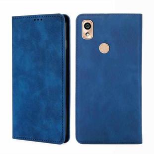 For Kyocera KY-51B Skin Feel Magnetic Horizontal Flip Leather Phone Case(Blue)