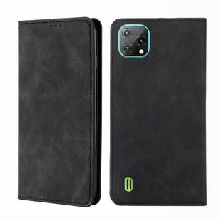 For Blackview A55 Skin Feel Magnetic Horizontal Flip Leather Phone Case(Black)