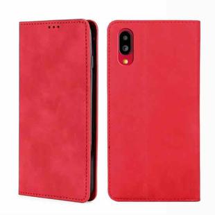 For Sharp Simple Sumaho 6 A201SH Skin Feel Magnetic Horizontal Flip Leather Phone Case(Red)