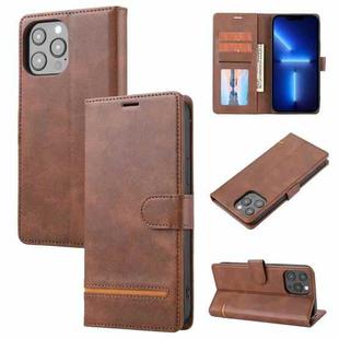 For iPhone 13 Pro Max Classic Wallet Flip Leather Phone Case (Brown)