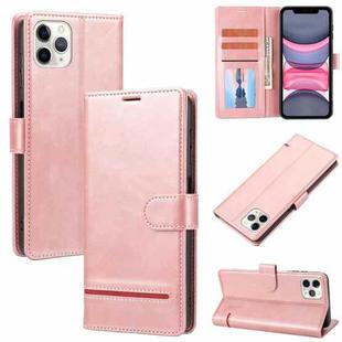 For iPhone 11 Pro Max Classic Wallet Flip Leather Phone Case (Pink)