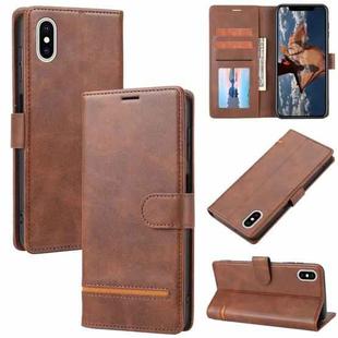 For iPhone XS Max Classic Wallet Flip Leather Phone Case(Brown)