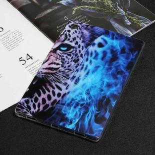 For Lenovo M10 Plus Painted TPU Tablet Case(Blue Leopard)