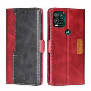 For Motorola Moto G Stylus 2022 Contrast Color Side Buckle Leather Phone Case(Red + Black)