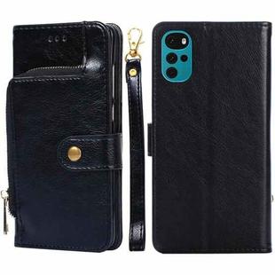 For Motorola Moto G22 Zipper Bag Leather Phone Case(Black)