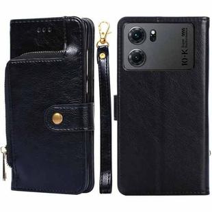 For OPPO K10 5G Zipper Bag Leather Phone Case(Black)