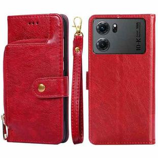 For OPPO K10 5G Zipper Bag Leather Phone Case(Red)