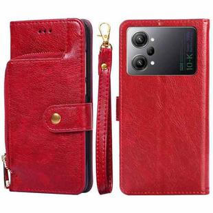 For OPPO K10 Pro 5G Zipper Bag Leather Phone Case(Red)