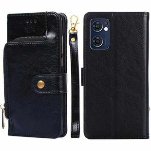 For OPPO Reno7 5G Global/Find X5 Lite Zipper Bag Leather Phone Case(Black)