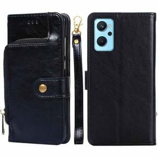 For OPPO Realme&#160;9i/A36&#160;4G/A96&#160;4G/K10&#160;4G/A76&#160;4G Zipper Bag Leather Phone Case(Black)
