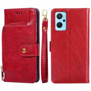 For OPPO Realme&#160;9i/A36&#160;4G/A96&#160;4G/K10&#160;4G/A76&#160;4G Zipper Bag Leather Phone Case(Red)