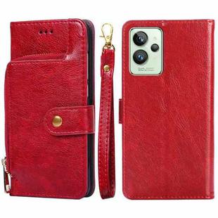 For OPPO Realme GT2 Pro Zipper Bag Leather Phone Case(Red)