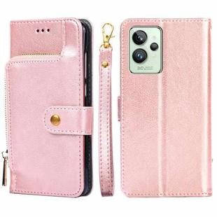 For OPPO Realme GT2 Pro Zipper Bag Leather Phone Case(Rose Gold)