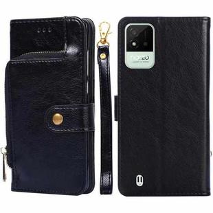 For OPPO Realme Narzo 50i Zipper Bag Leather Phone Case(Black)