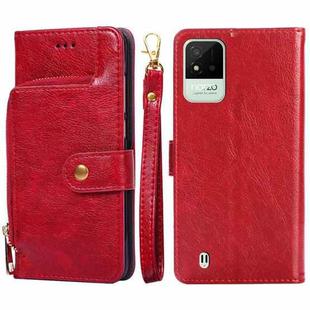 For OPPO Realme Narzo 50i Zipper Bag Leather Phone Case(Red)