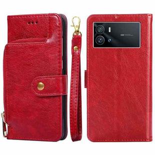 For vivo iQOO 9 5G Zipper Bag Leather Phone Case(Red)
