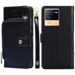 For vivo IQOO Neo6 5G Zipper Bag Leather Phone Case(Black)