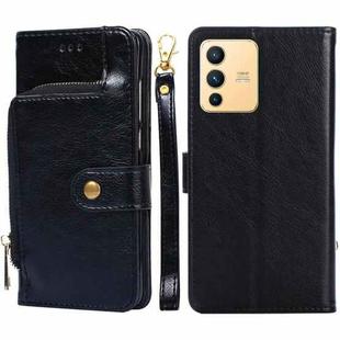 For vivo S12/V23 Zipper Bag Leather Phone Case(Black)