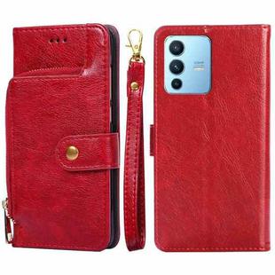 For vivo S12 Pro/V23 Pro Zipper Bag Leather Phone Case(Red)