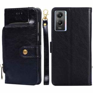 For vivo Y55s 5G Zipper Bag Leather Phone Case(Black)