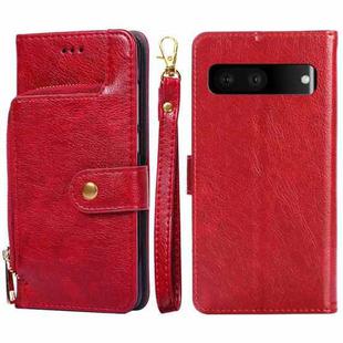 For Google Pixel 7 5G Zipper Bag Leather Phone Case(Red)