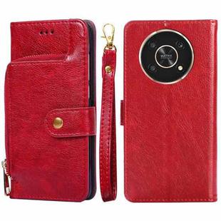 For Honor X30 Zipper Bag Leather Phone Case(Red)