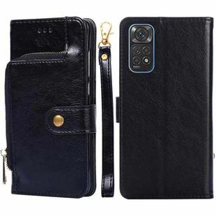 For Xiaomi Redmi Note 11 Global/Redmi Note 11S Zipper Bag Leather Phone Case(Black)