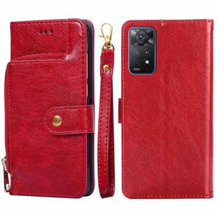 For Xiaomi Redmi Note 11 Pro Global/Redmi Note 11S Pro 5G Global Zipper Bag Leather Phone Case(Red)