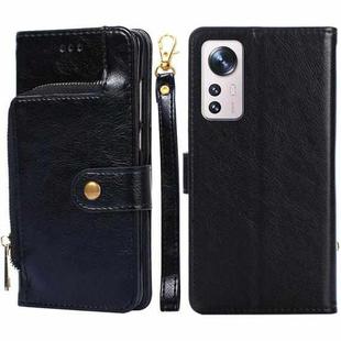 For Xiaomi 12 Pro Zipper Bag Leather Phone Case(Black)