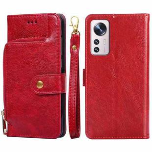 For Xiaomi 12 Pro Zipper Bag Leather Phone Case(Red)