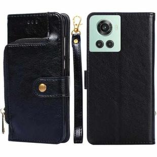 For OnePlus Ace/10R Zipper Bag Leather Phone Case(Black)