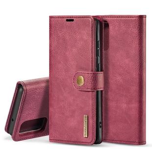 For Galaxy S20 DG.MING Crazy Horse Texture Flip Detachable Magnetic Leather Case with Holder & Card Slots & Wallet(Red)