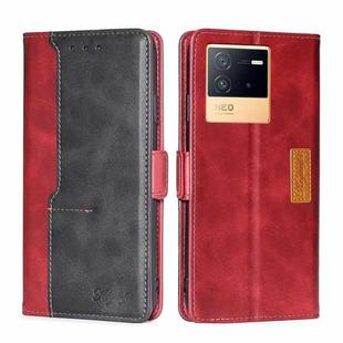 For vivo iQOO Neo6 5G Contrast Color Side Buckle Leather Phone Case(Red + Black)