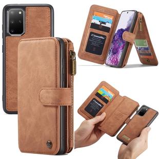 For Galaxy S20 Plus CaseMe Crazy Horse Texture Detachable Multifunctional Horizontal Flip Leather Case, with Card Slot & Holder & Zipper Wallet & Photo Frame(Brown)