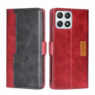 For Honor X30i Contrast Color Side Buckle Leather Phone Case(Red + Black)