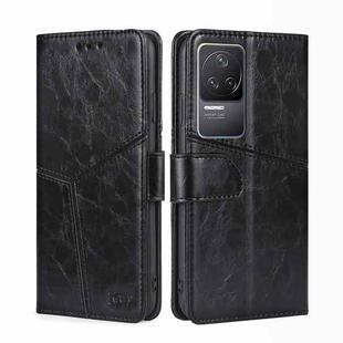 For Xiaomi Redmi K50 / K50 Pro Geometric Stitching Horizontal Flip Leather Phone Case(Black)