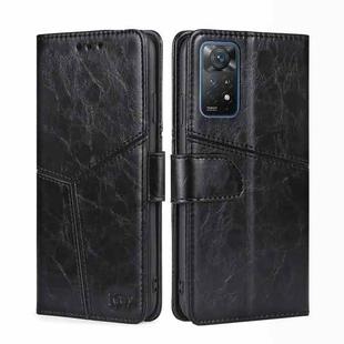 For Xiaomi Redmi Note11 Pro 4G / 5G Geometric Stitching Horizontal Flip Leather Phone Case(Black)