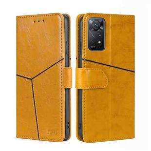 For Xiaomi Redmi Note11 Pro 4G / 5G Geometric Stitching Horizontal Flip Leather Phone Case(Yellow)