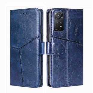 For Xiaomi Redmi Note11 Pro 4G / 5G Geometric Stitching Horizontal Flip Leather Phone Case(Blue)