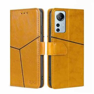 For Xiaomi 12 Lite Geometric Stitching Horizontal Flip Leather Phone Case(Yellow)