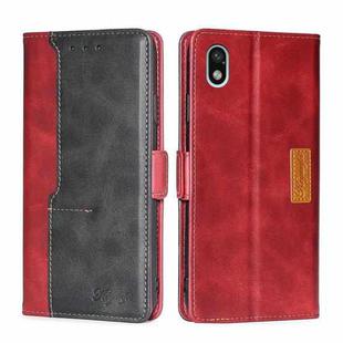 For Sony Xperia ACE III Contrast Color Side Buckle Leather Phone Case(Red + Black)