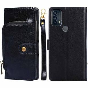 For TCL 20B Zipper Bag Leather Phone Case(Black)