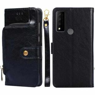 For TCL 30V 5G Zipper Bag Leather Phone Case(Black)