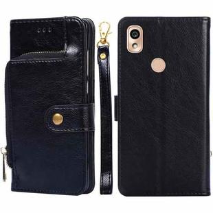 For Kyocera KY-51B Zipper Bag Leather Phone Case(Black)